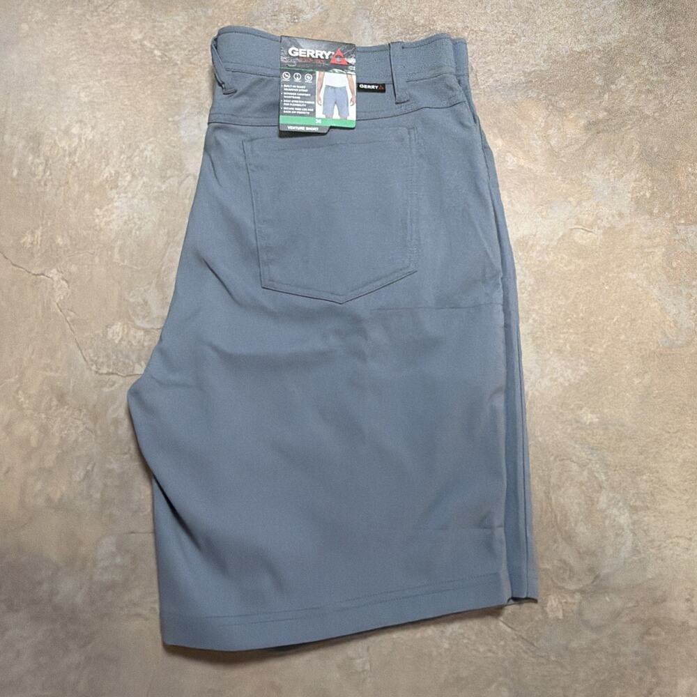 Gerry Venture Shorts Mens 38 Blue Belted Hiking Stretch Tech Travel Outdoor NWT